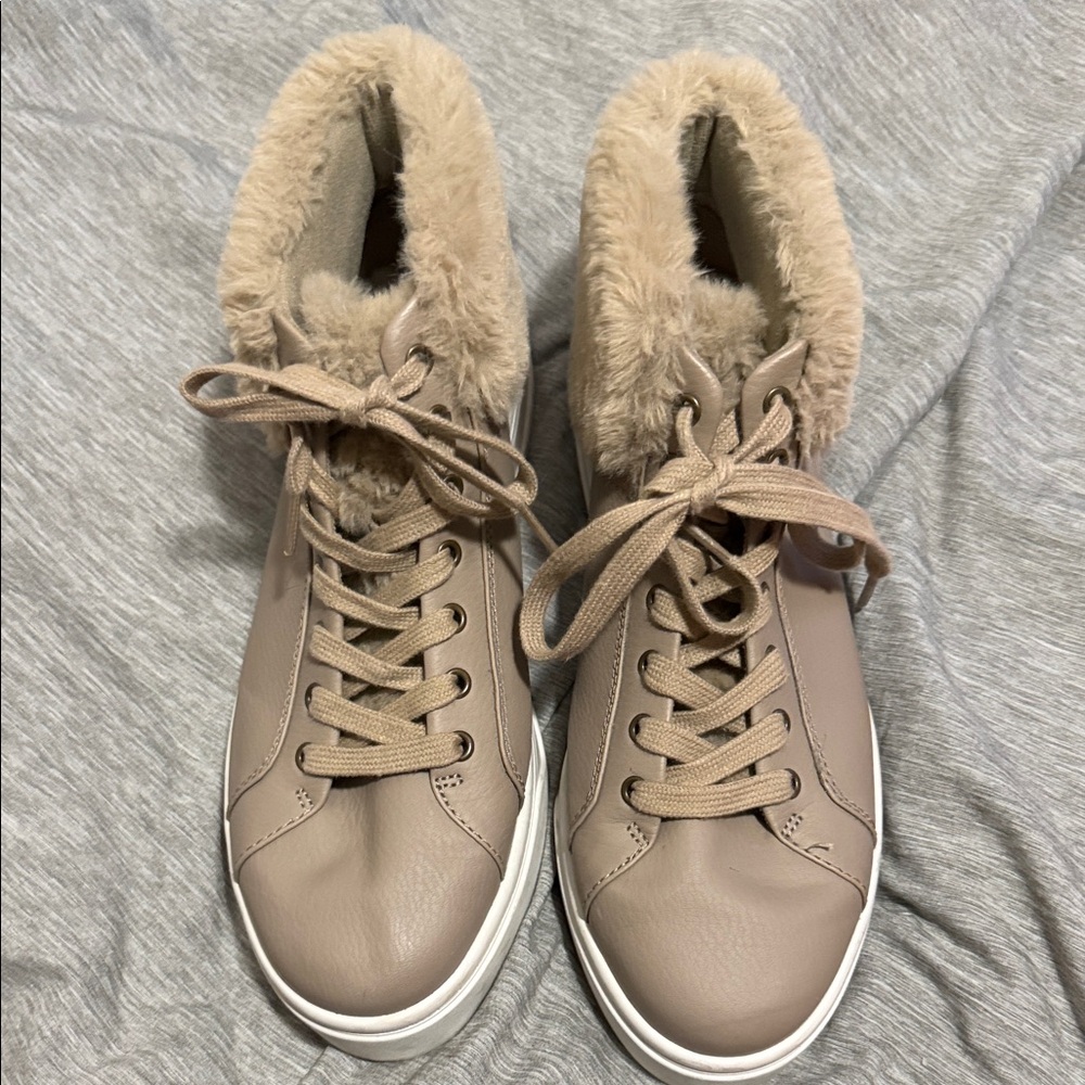 Koolaburra Beige Fur-Lined Sneakers